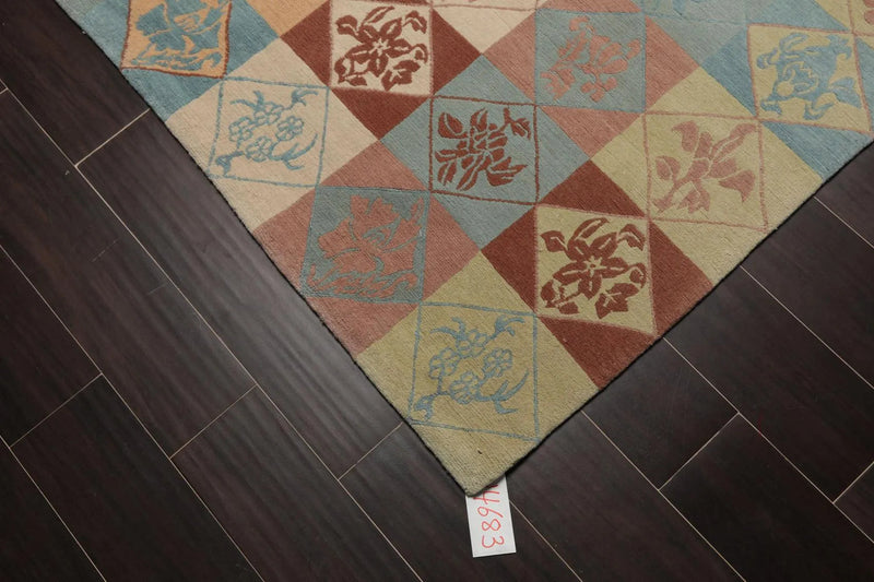 6' x 9' Hand Knotted Tibetan 100% Wool Patterned Modern Oriental Area Rug Blue