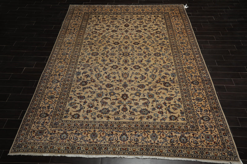 9'1" x 12'3" Hand Knotted 100% Wool Authentic Kashann Oriental Area Rug Beige