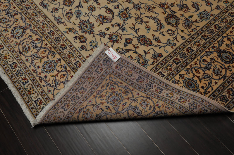 9'1" x 12'3" Hand Knotted 100% Wool Authentic Kashann Oriental Area Rug Beige