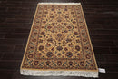 4'2" x 5'11" Hand Knotted 100% Wool 16/18 Pak Persian 300 KPSI Area Rug Tan