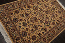 4'2" x 5'11" Hand Knotted 100% Wool 16/18 Pak Persian 300 KPSI Area Rug Tan