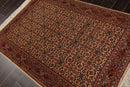 4'1" x 5'11" Hand Knotted 100% Wool Traditional Oriental Area Rug Beige