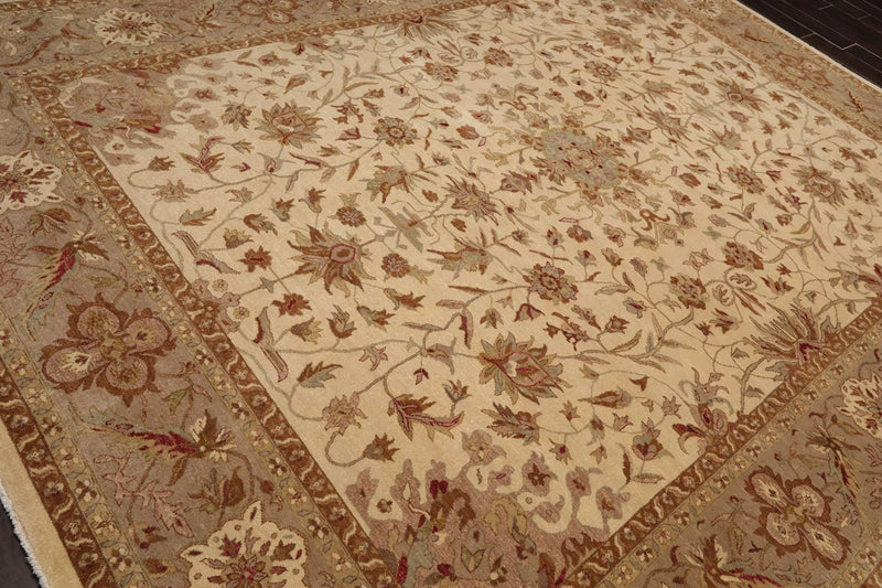 9'2'' x 11'11'' Hand Knotted Wool Peshawar Traditional Oriental Area Rug Beige