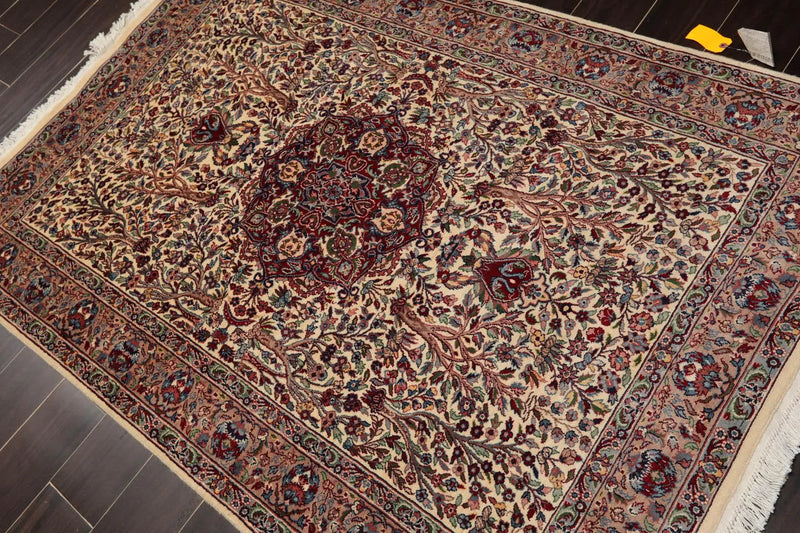 4' x 6' Hand Knotted 100% Wool 16/18 Pak Persian 300 KPSI Area Rug Ivory