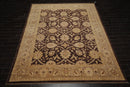 8'9" x 11'6" Hand Knotted 100% Wool Stone Wash Peshawar Oriental Area Rug Brown