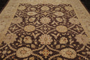 8'9" x 11'6" Hand Knotted 100% Wool Stone Wash Peshawar Oriental Area Rug Brown