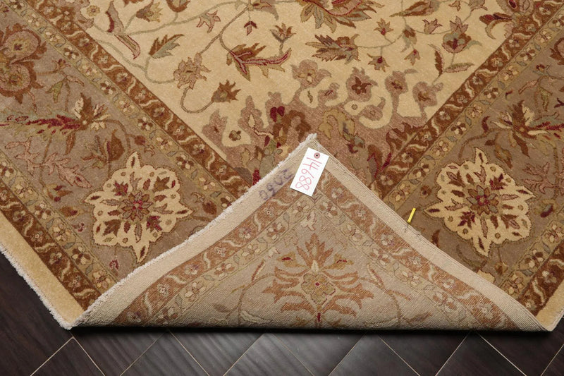 9'2'' x 11'11'' Hand Knotted Wool Peshawar Traditional Oriental Area Rug Beige