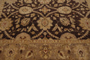 8'9" x 11'6" Hand Knotted 100% Wool Stone Wash Peshawar Oriental Area Rug Brown