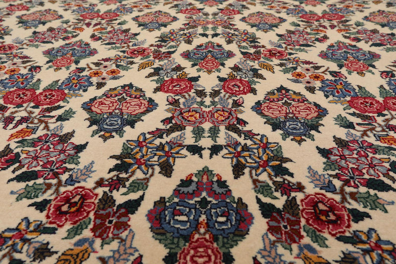 8'2" x 10'7" Hand Knotted Wool PakPersian 16/18 300 KPSI Oriental Area Rug Ivory