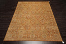 8'11'' x 11'9" Hand Knotted 100% Wool Damask Oriental Area Rug Gold