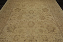 8'11"x 11'11" Hand Knotted Wool Stone Wash Peshawar Oriental Area Rug Warm Beige