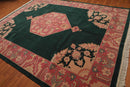 9’ x 12’ Rare Seraapi Romanian Hand Knotted 100% Wool Oriental Area Rug Green