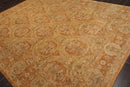 8'11'' x 11'9" Hand Knotted 100% Wool Damask Oriental Area Rug Gold