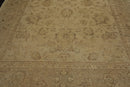 8'11"x 11'11" Hand Knotted Wool Stone Wash Peshawar Oriental Area Rug Warm Beige