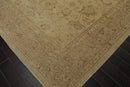 8'11"x 11'11" Hand Knotted Wool Stone Wash Peshawar Oriental Area Rug Warm Beige