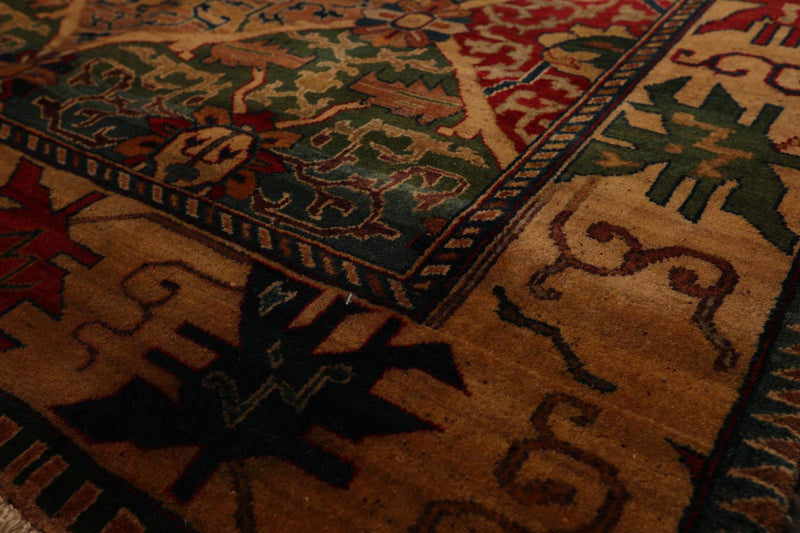 4'6" x 6'6" Hand Knotted 100% Wool Arts & Craft Oriental Area Rug Gold, Brown