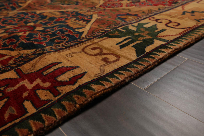 4'6" x 6'6" Hand Knotted 100% Wool Arts & Craft Oriental Area Rug Gold, Brown