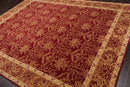 8' x 10' Hand Knotted Tibetan 100% Wool Damask Oriental Area Rug Red