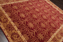 8' x 10' Hand Knotted Tibetan 100% Wool Damask Oriental Area Rug Red