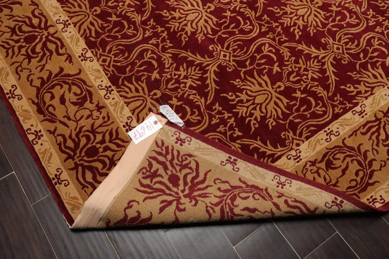 8' x 10' Hand Knotted Tibetan 100% Wool Damask Oriental Area Rug Red