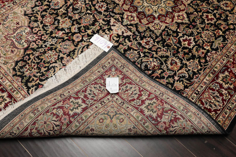 4'7" x 7'1" Hand Knotted 100% Wool 16/18 Pak Persian 300 KPSI Area Rug Black