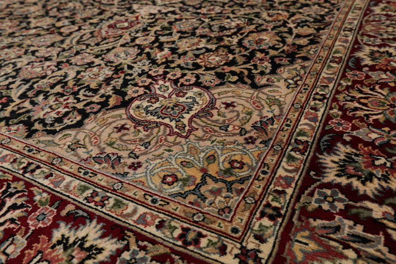 4'7" x 7'1" Hand Knotted 100% Wool 16/18 Pak Persian 300 KPSI Area Rug Black