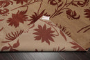 7'10" x 9'9" Hand Knotted Tibetan Wool Botanical Oriental Area Rug Tan