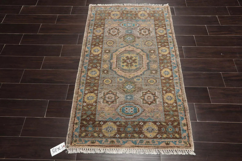 3'x5' Hand Knotted Turkish Oushak  100% Wool  Traditional  Oriental Area Rug Gray,Brown Color