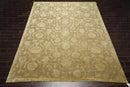 9' x 12' Hand Knotted Tibetan Wool Silk Botanical Area Rug Green Tone on Tone