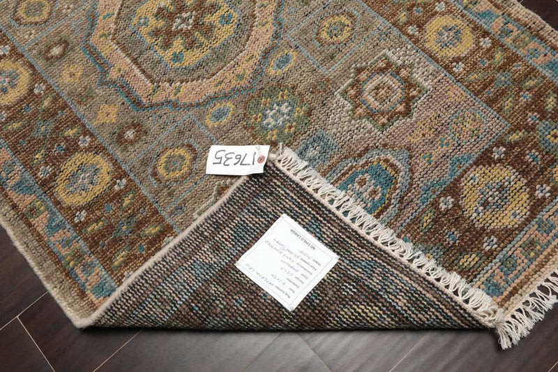 3'x5' Hand Knotted Turkish Oushak  100% Wool  Traditional  Oriental Area Rug Gray,Brown Color