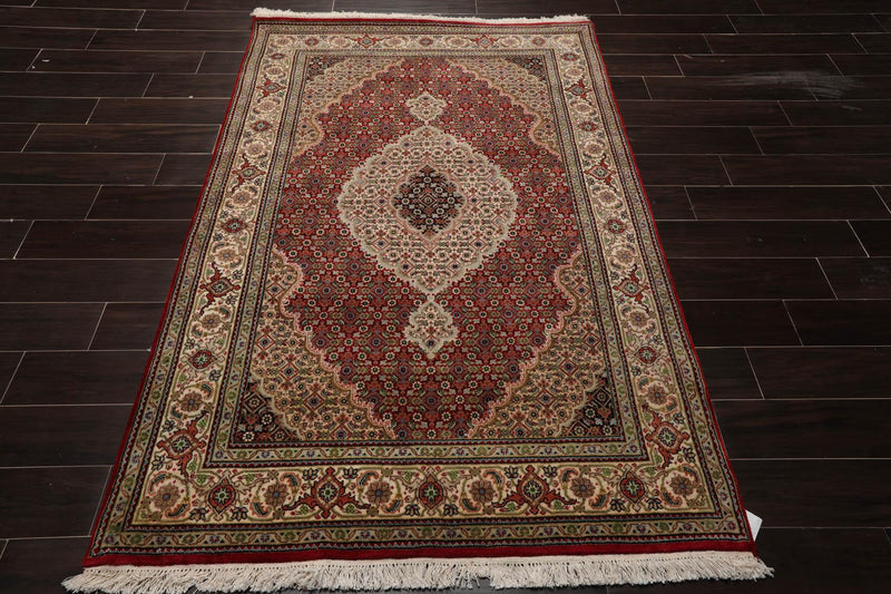 4'6" x 6'8" Hand Knotted 100% Wool Tabriz Oriental Area Rug Rusty Red