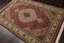 4'6" x 6'8" Hand Knotted 100% Wool Tabriz Oriental Area Rug Rusty Red