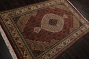 4'6" x 6'8" Hand Knotted 100% Wool Tabriz Oriental Area Rug Rusty Red