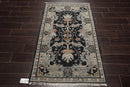 3'x5' Hand Knotted Turkish Oushak  100% Wool  Traditional  Oriental Area Rug Midnight Blue
,Gray Color