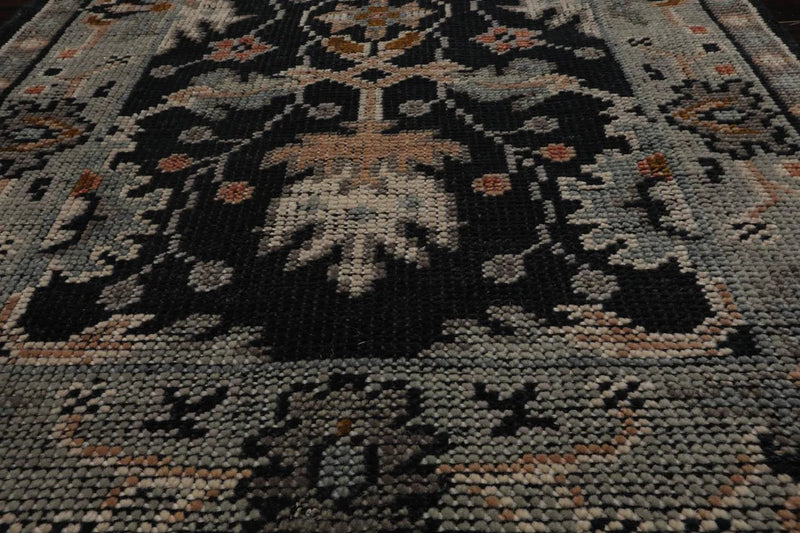 3'x5' Hand Knotted Turkish Oushak  100% Wool  Traditional  Oriental Area Rug Midnight Blue
,Gray Color