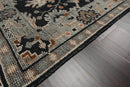 3'x5' Hand Knotted Turkish Oushak  100% Wool  Traditional  Oriental Area Rug Midnight Blue
,Gray Color