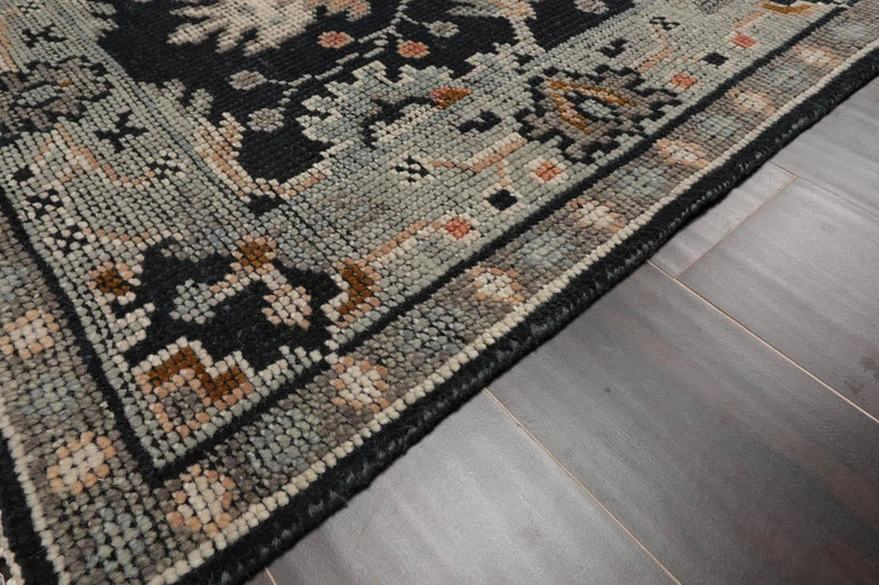 3'x5' Hand Knotted Turkish Oushak  100% Wool  Traditional  Oriental Area Rug Midnight Blue
,Gray Color