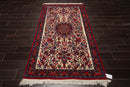3'10" x 6'10" Authentic Hand Knotted 100% Wool Bidjar 300 KPSI Area Rug Ivory