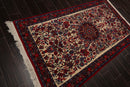 3'10" x 6'10" Authentic Hand Knotted 100% Wool Bidjar 300 KPSI Area Rug Ivory