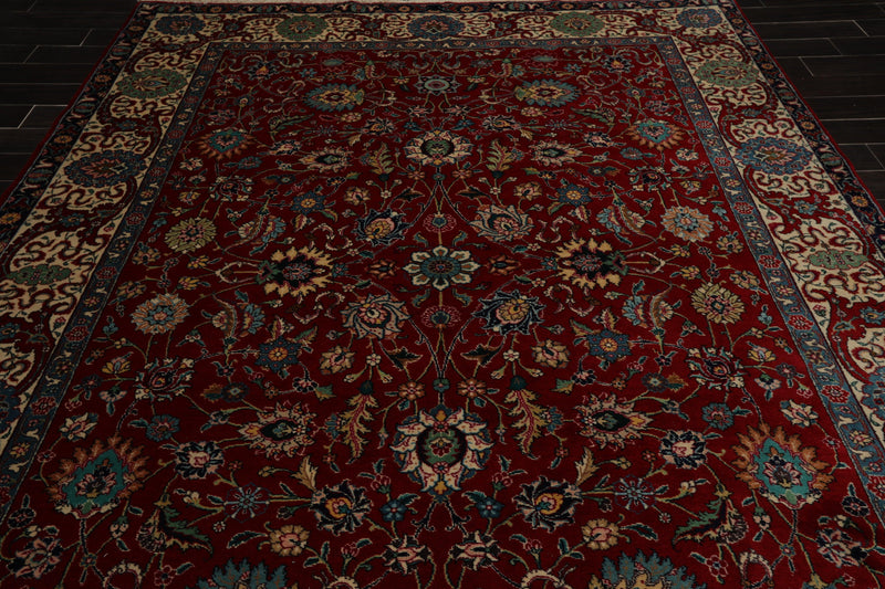 8'4" x 11'3" Hand Knotted 100% Wool Tabrizz 200 KPSI Area Rug Red