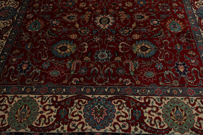8'4" x 11'3" Hand Knotted 100% Wool Tabrizz 200 KPSI Area Rug Red