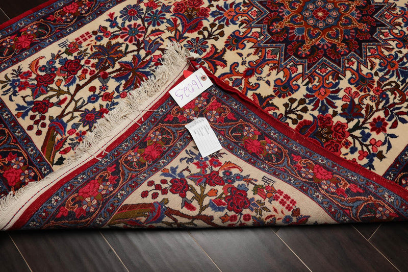 3'10" x 6'10" Authentic Hand Knotted 100% Wool Bidjar 300 KPSI Area Rug Ivory