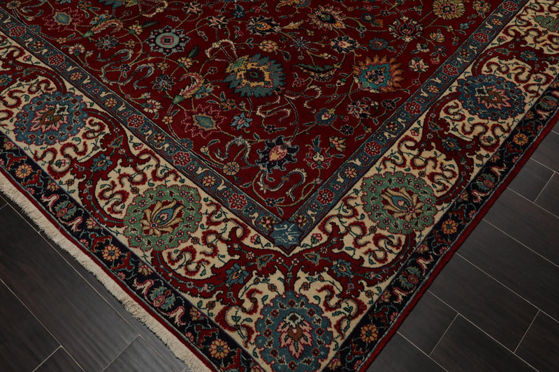 8'4" x 11'3" Hand Knotted 100% Wool Tabrizz 200 KPSI Area Rug Red