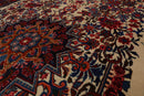 3'10" x 6'10" Authentic Hand Knotted 100% Wool Bidjar 300 KPSI Area Rug Ivory