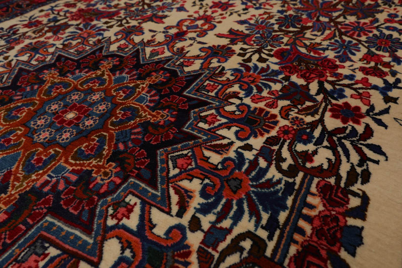 3'10" x 6'10" Authentic Hand Knotted 100% Wool Bidjar 300 KPSI Area Rug Ivory