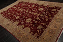 8'10" x 12'4" Hand Knotted Peshawar Stone wash Vegetable dyes Wool Area Rug Wine