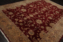 8'10" x 12'4" Hand Knotted Peshawar Stone wash Vegetable dyes Wool Area Rug Wine