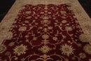 8'10" x 12'4" Hand Knotted Peshawar Stone wash Vegetable dyes Wool Area Rug Wine
