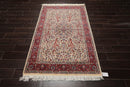 4' x 6'2" Hand Knotted 100% Wool 16/18 Pak Persian 300 KPSI Area Rug Cream