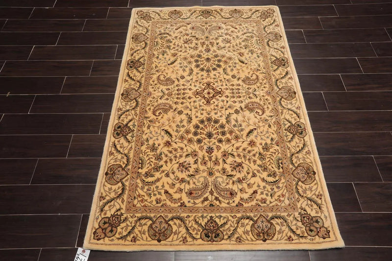 3' 9''x5' 9'' Hand Tufted Hand Made Wool and Silk Nourison Traditional  Oriental Area Rug Vanilla,Tan Color